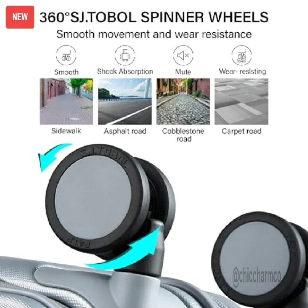 20-Inch Expandable Hard Shell Carry-On Luggage with Spinner Wheels